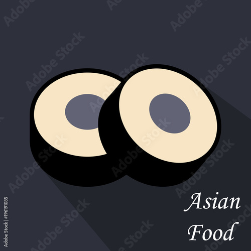 sushi roll. concept of snack, susi, exotic nutrition, sushi restaurant, sea food. isolated on background. flat style trend modern logotype design vector illustration