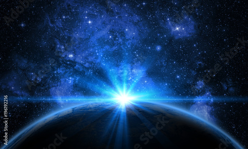 Fototapeta Naklejka Na Ścianę i Meble -  Earth, galaxy, nebula and Sun.