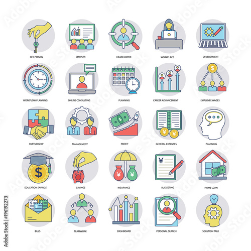 A Pack Of Flat Business Icons 
