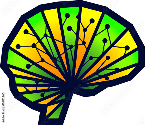 Digital Brain Vector Graphic Design