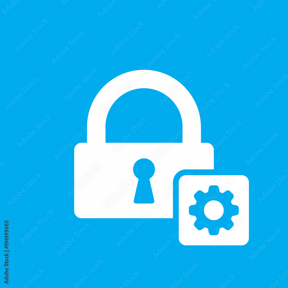 Lock icon with settings sign. Lock icon and customize, setup, manage, process symbol Lock icon with settings sign. Lock icon and customize, setup, manage, process symbol
