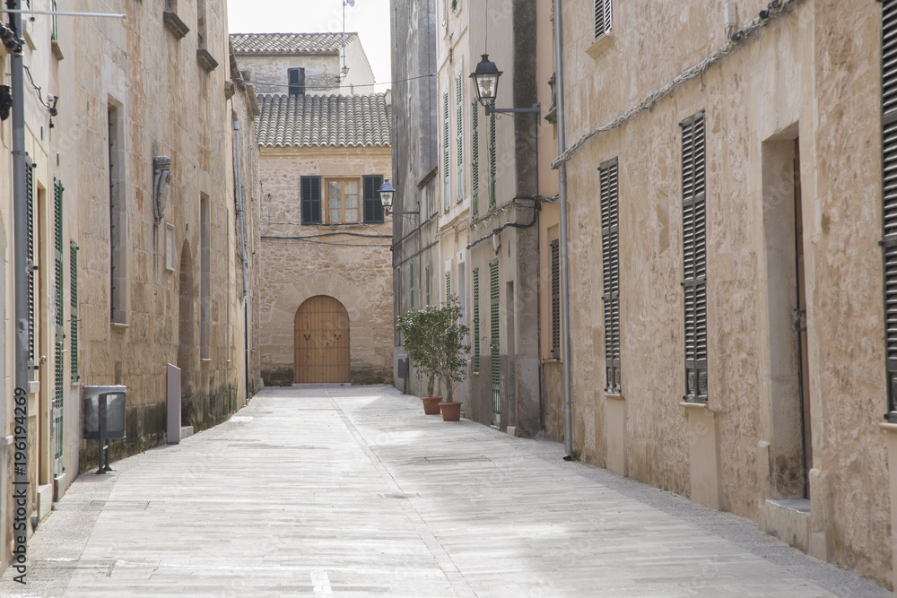 Fototapeta premium Empty Street; Alcudia; Majorca