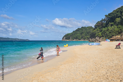 Puka Shell beach in Boracay, Philippines photo