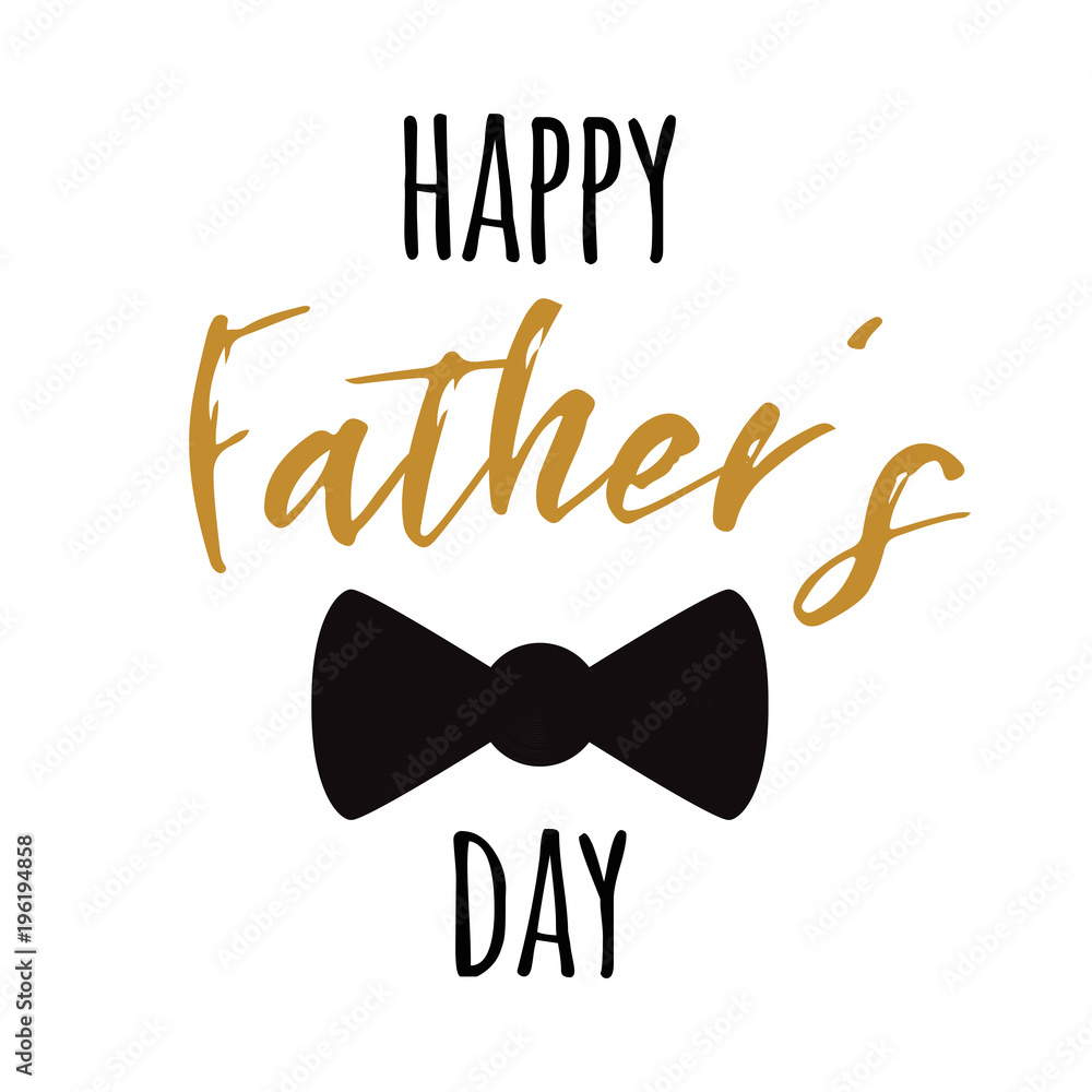 Fathers day banner design with lettering, black bow tie butterfly Intended For Tie Banner Template