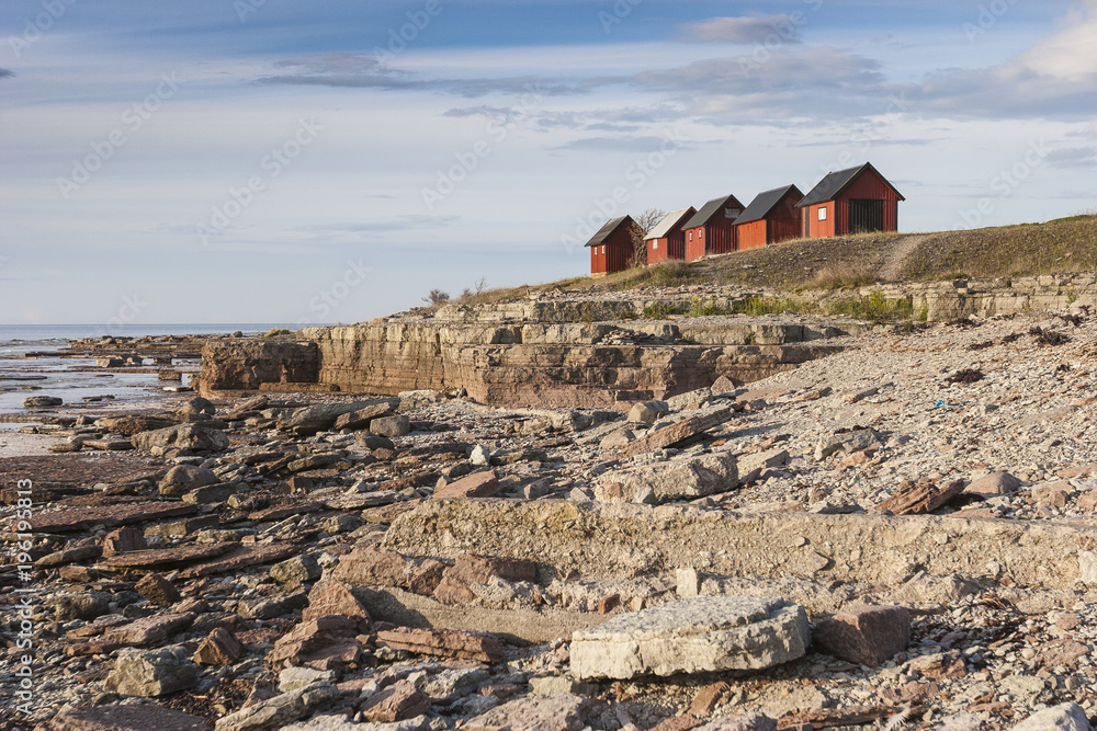 Bootshäuser auf der Insel Gotland,Schweden
