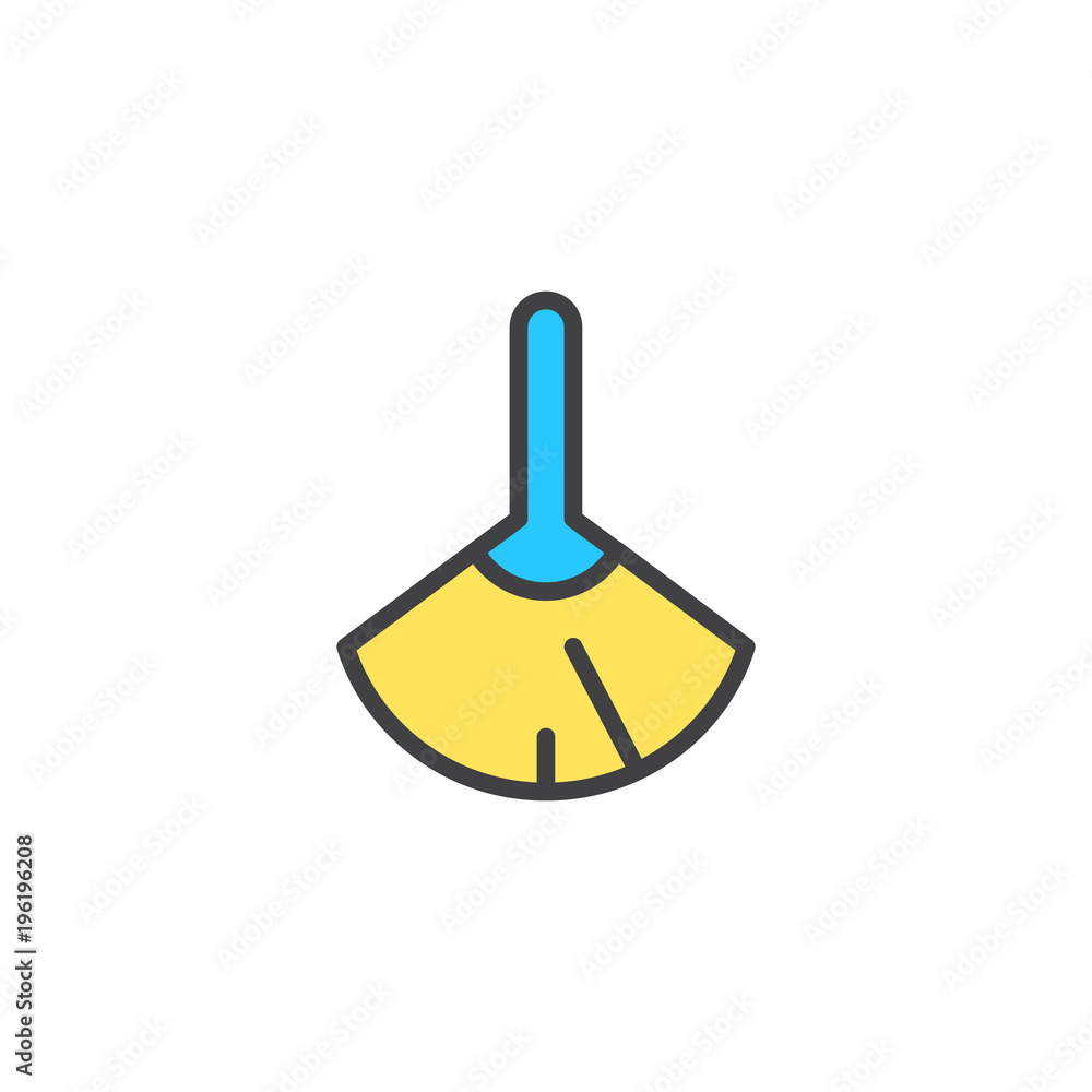 Feather duster filled outline icon, line vector sign, linear colorful pictogram isolated on white. Dust cleaning symbol, logo illustration. Pixel perfect vector graphics Feather duster filled outline icon, line vector sign, linear colorful pictogram isolated on white. Dust cleaning symbol, logo illustration. Pixel perfect vector graphics