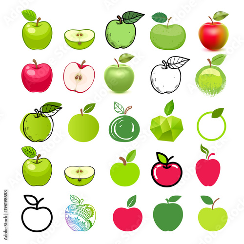 Apple icons big set. Different styles.