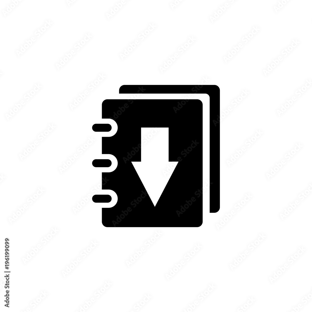 Book Download. Flat Vector Icon. Simple black symbol on white background Book Download. Flat Vector Icon. Simple black symbol on white background