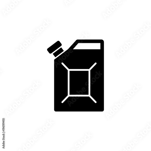 Fuel Canister. Flat Vector Icon. Simple black symbol on white background