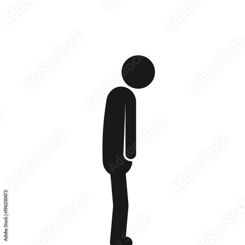 black stick figure like depression isolated on white