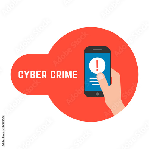 yber crime with locked phone in hand