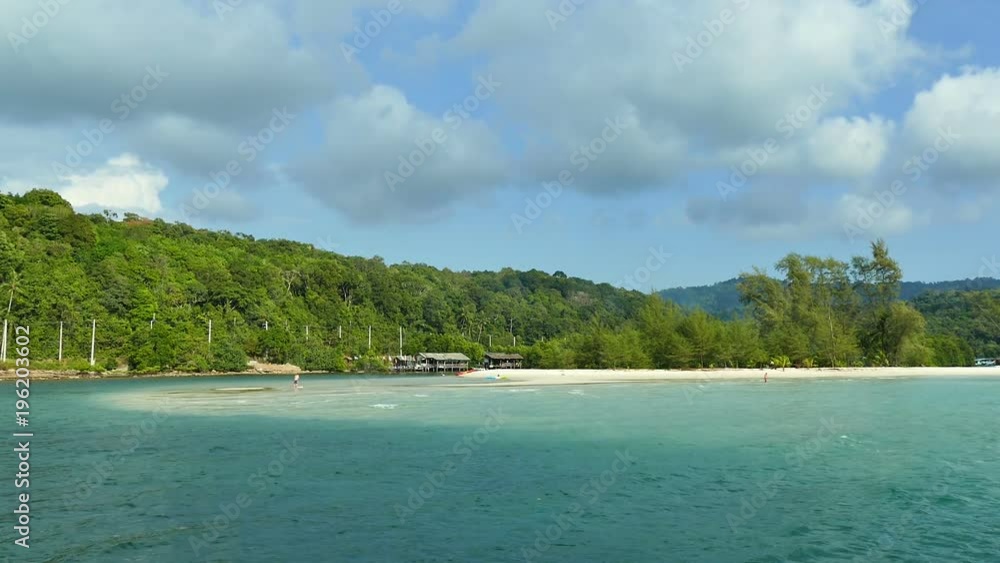 Nature with tropical sea and beach on white cloud and blue sky
Nature with tropical sea and beach on white cloud and blue sky