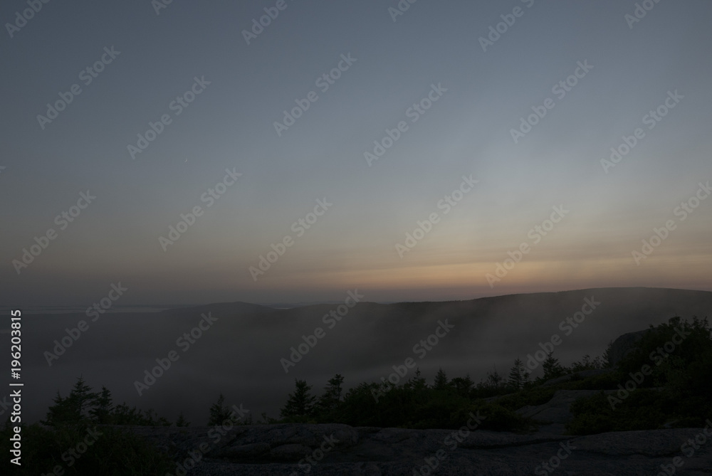 Sunset Mountain Fog Sunset Mountain Fog