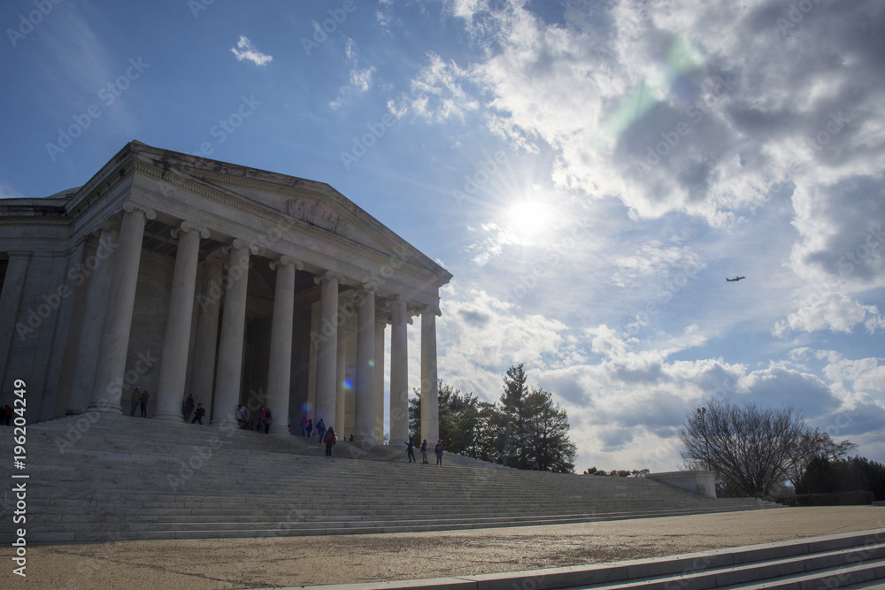 Naklejka premium Late afternoon at the Jefferson Memorial, Washington, DC, winter/spring 2018.