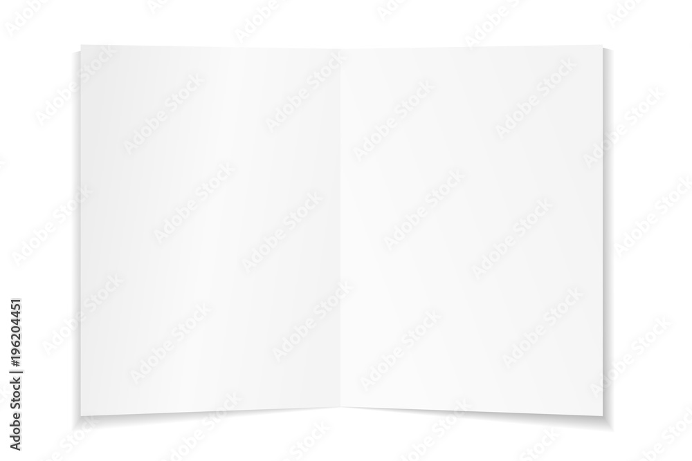 Blank folded leaflet white paper. Sheet with soft shadows , isolated on transparent background. Vector Blank folded leaflet white paper. Sheet with soft shadows , isolated on transparent background. Vector