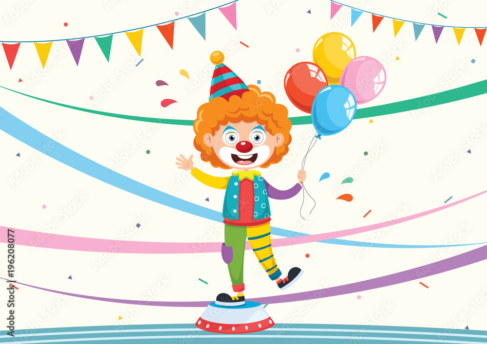 Vector Illustration Of Funny Clown Vector Illustration Of Funny Clown