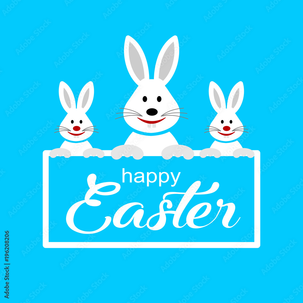 Colorful Happy Easter greeting card with rabbit. Colorful Happy Easter greeting card with rabbit.
