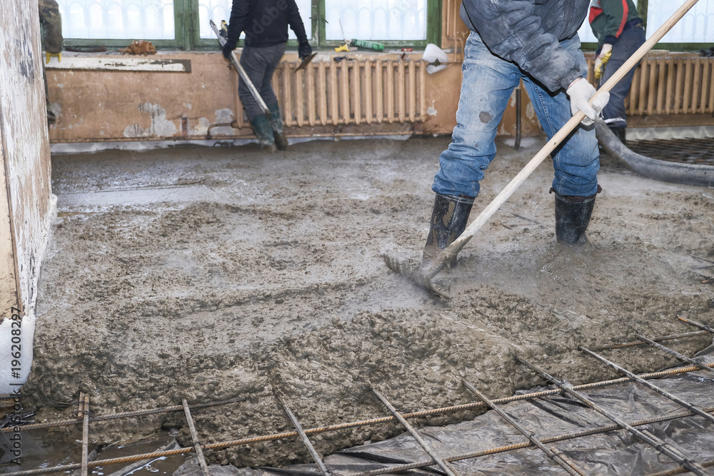 pouring concrete slab pouring concrete slab