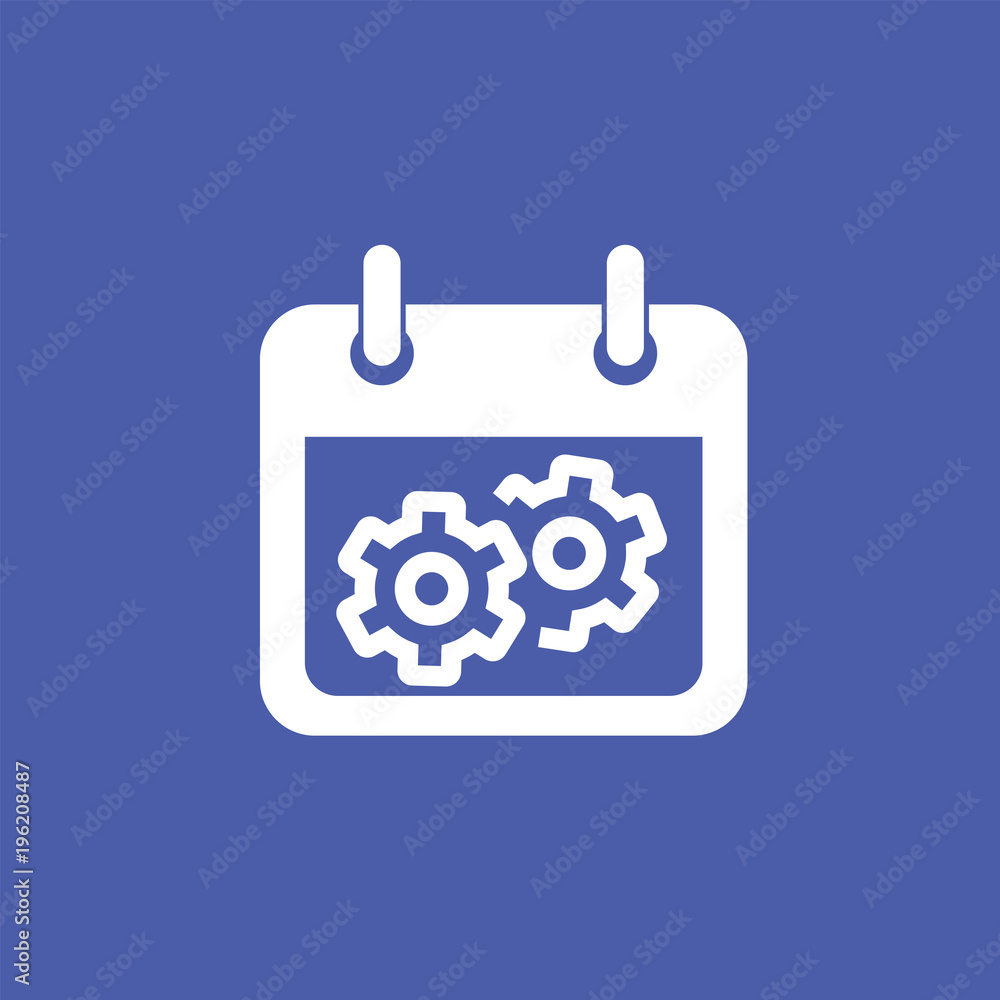 Gear calendar icon flat. Settings Gear calendar icon flat. Settings