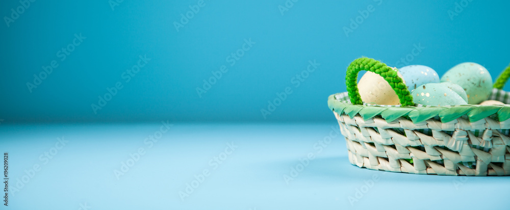 Easter eggs on blue background Easter eggs on blue background
