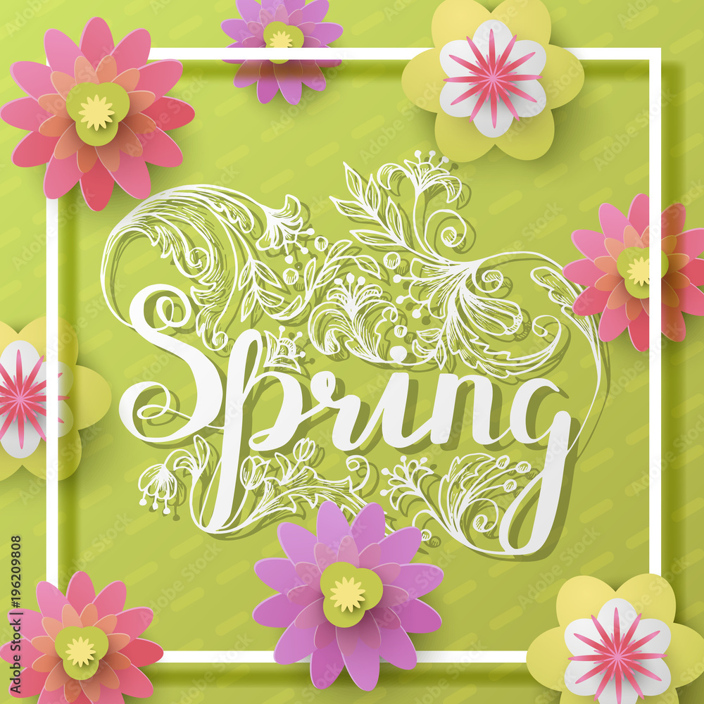 Fresh spring background with lettering Fresh spring background with lettering