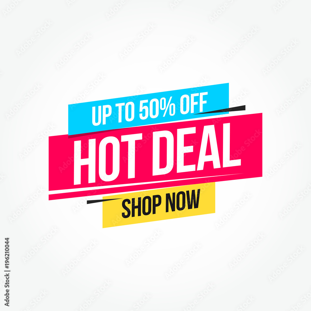 Hot Deal 50% Off Shop Now Advertisement Label Hot Deal 50% Off Shop Now Advertisement Label