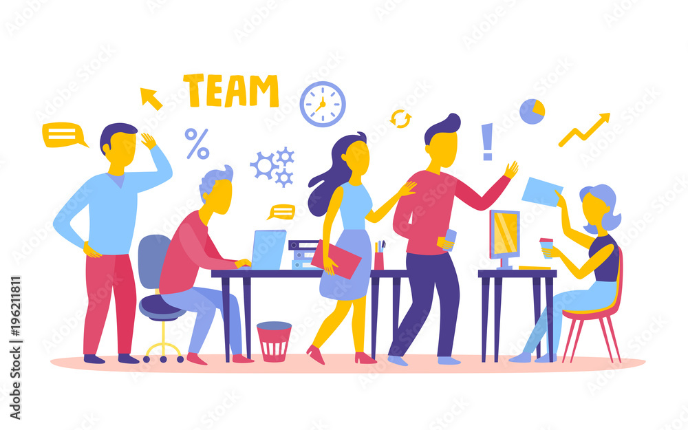 Fototapeta premium Business People teamwork workers in office working together