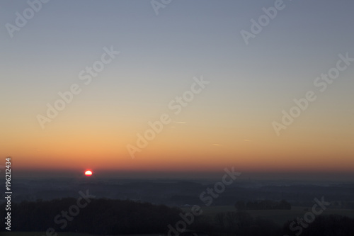 Sonnenuntergang am Niederrhein, Blickrichtung Sonsbeck