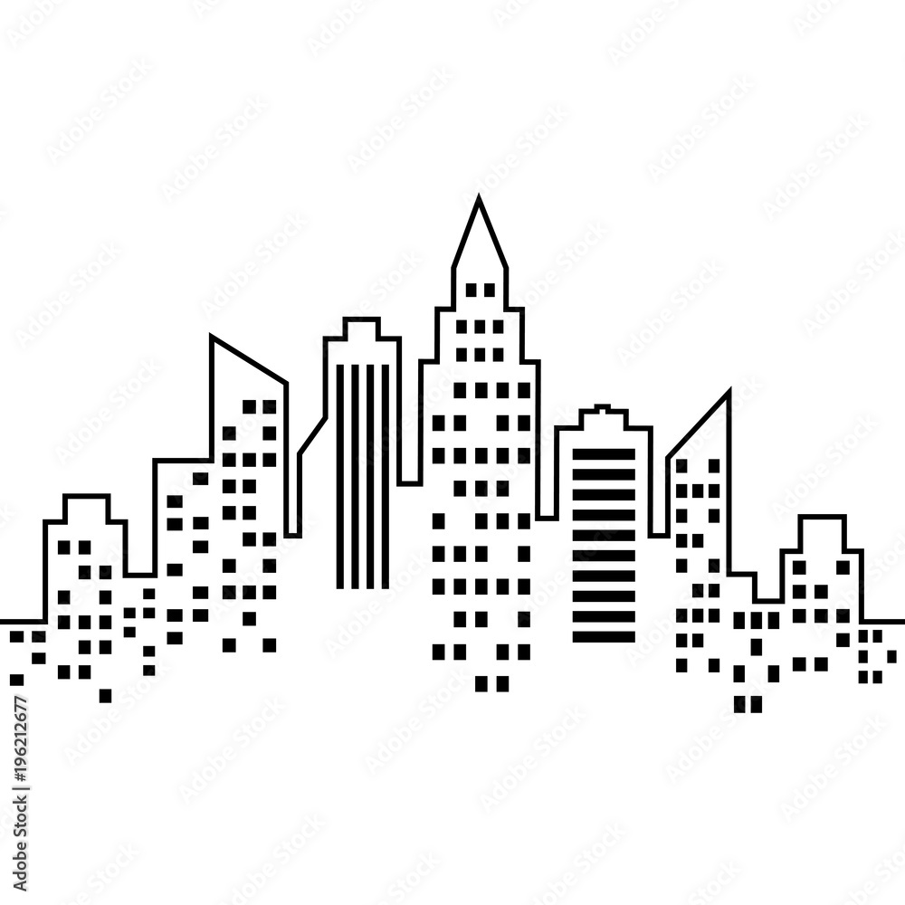 City vector icon on white background