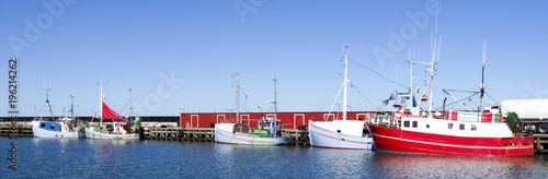 Laesoe / Denmark: The idyllic fishing port of Oesterby Havn on a quiet summer day in august