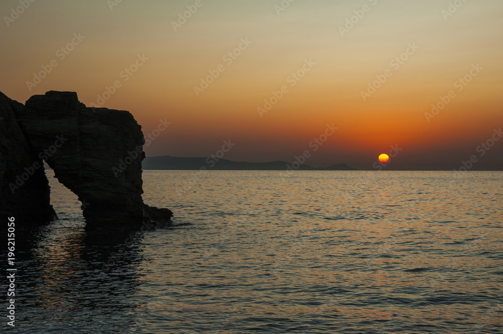 Agia Pelagia beach and sea view, sunrise, Crete, Greece Agia Pelagia beach and sea view, sunrise, Crete, Greece
