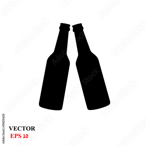 two bottles of beer. vector illustration