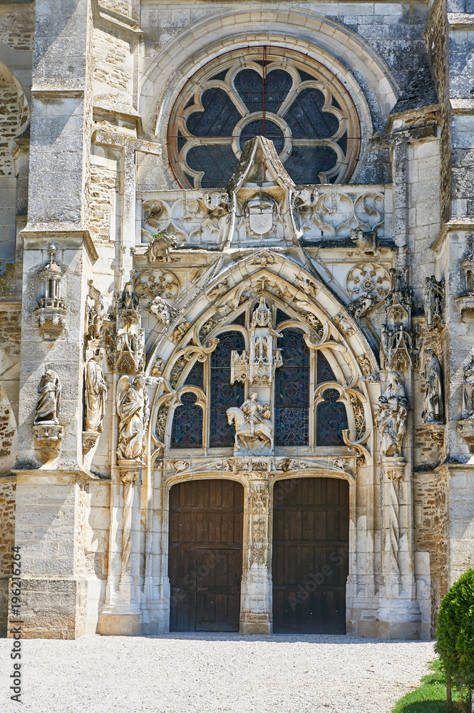 Gothic, medieval church in Rumilly-les-Vaudes, France .