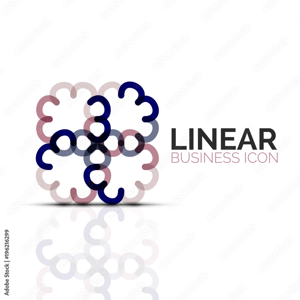 Abstract flower or star, linear thin line icon. Minimalistic business geometric shape symbol created with line segments Abstract flower or star, linear thin line icon. Minimalistic business geometric shape symbol created with line segments
