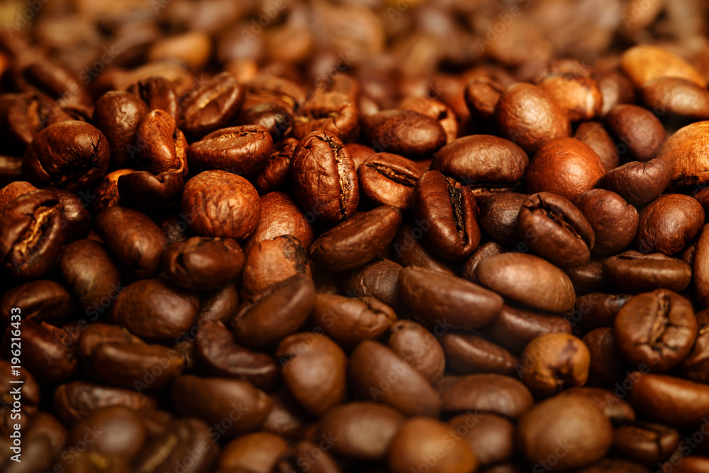 Coffee beans close-up. Beautiful saturated color Coffee beans close-up. Beautiful saturated color
