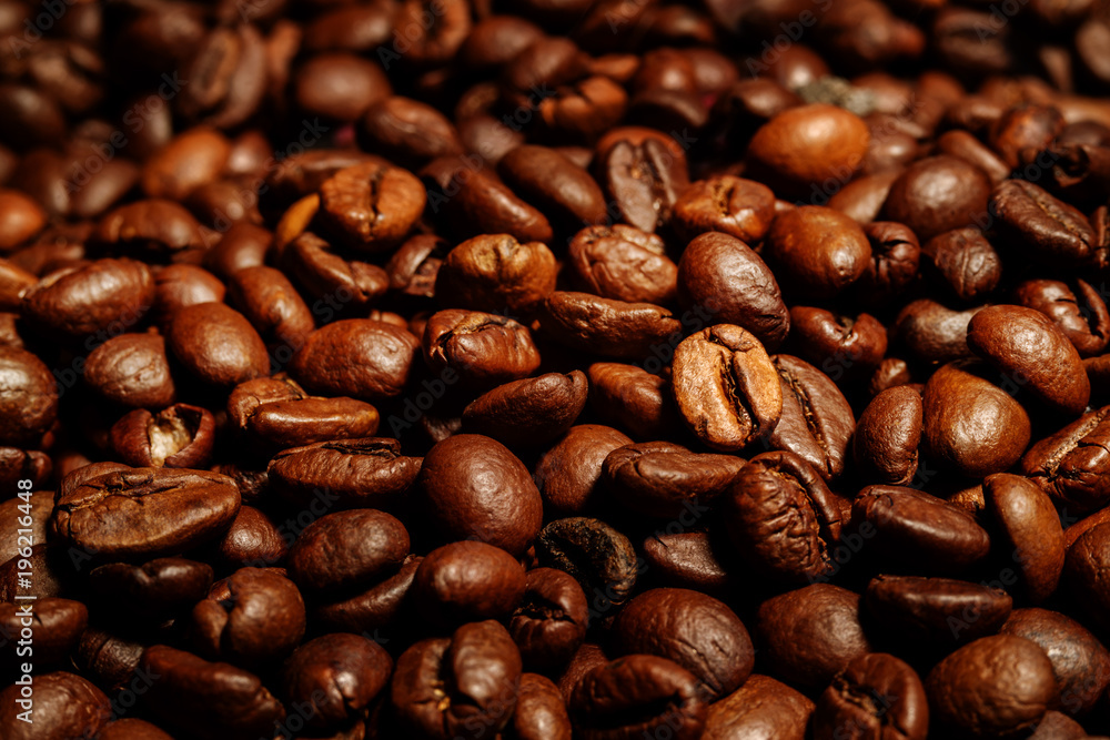 Coffee beans close-up. Beautiful saturated color Coffee beans close-up. Beautiful saturated color