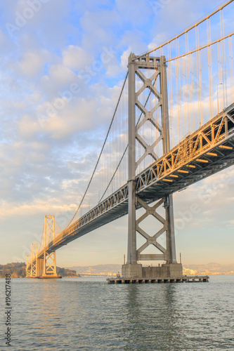 Lights and Shades on the Bay Bridge. Port of San Francisco, California, USA.
