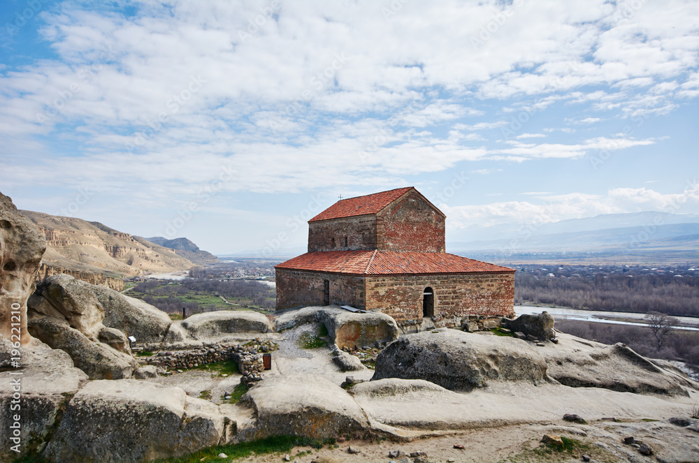 Ancient basilica at Uplistsikhe cave complex (Lord's fortress) near Gori Georgia