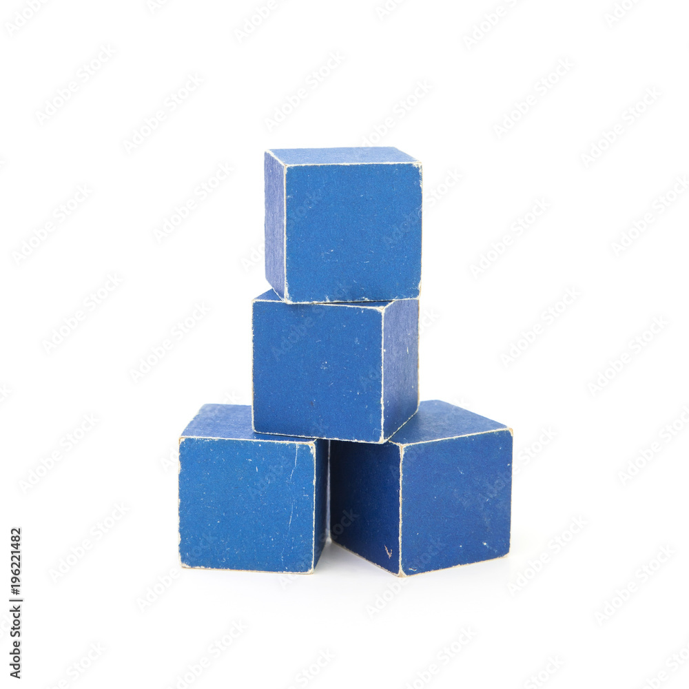 Obraz premium Stacked cubes isolated on white background