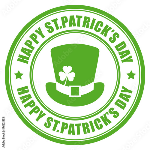 Happy St Patrick's Day vector round label