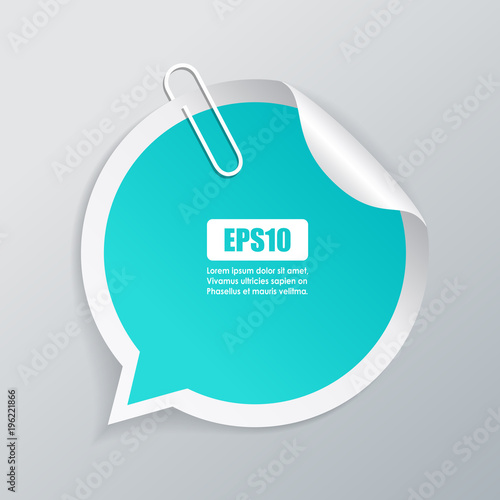 Blank speech bubble note paper