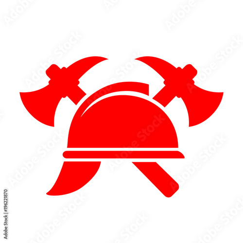 Red fireman vector pictogram