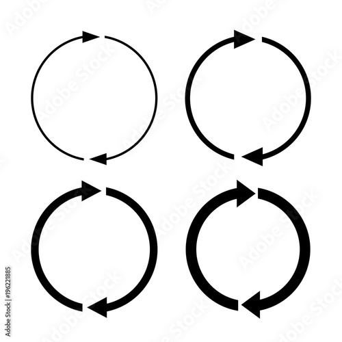 Arrow rotation vector icon set