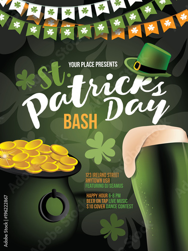 Saint Patrick's Day party background design. EPS10 vector illustration.