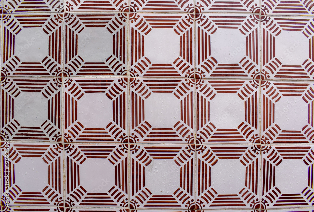 Pattern tiles in lisbon, portugal