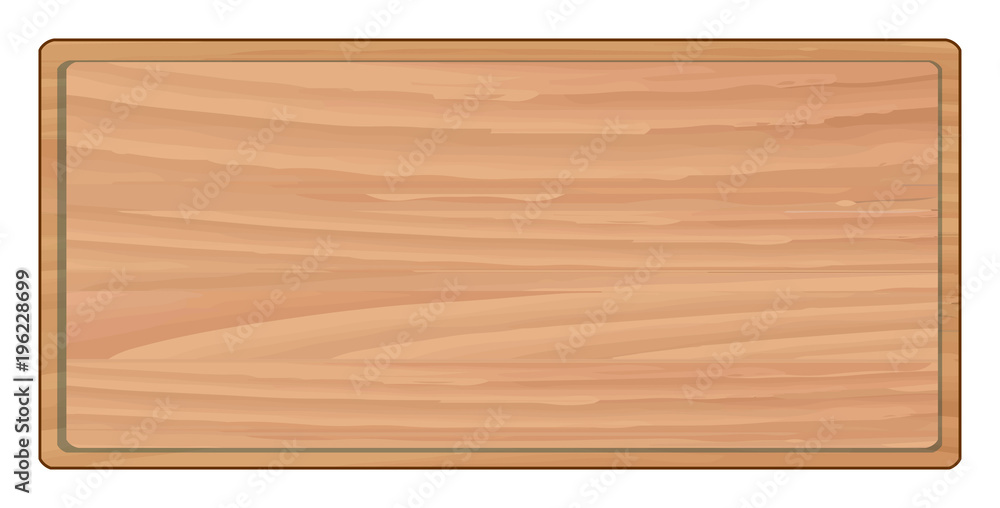 Wooden Board vector realistic illustration on white background