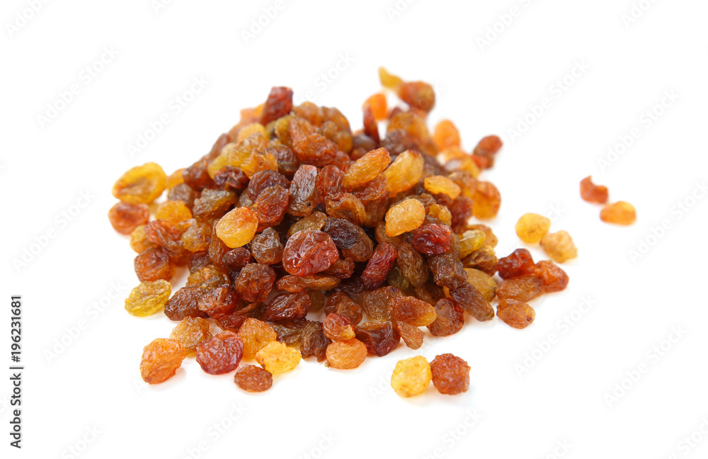 Raisins on the white background. Dried grapes. Raisins on the white background. Dried grapes.