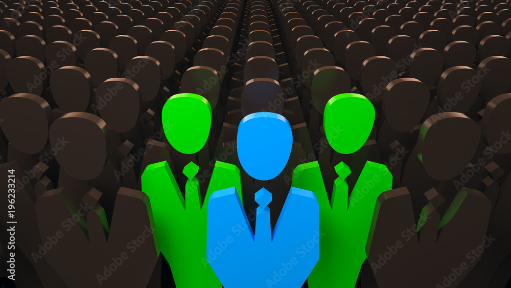 Obraz premium 3d illustration of businessman figures leadership and teamwork