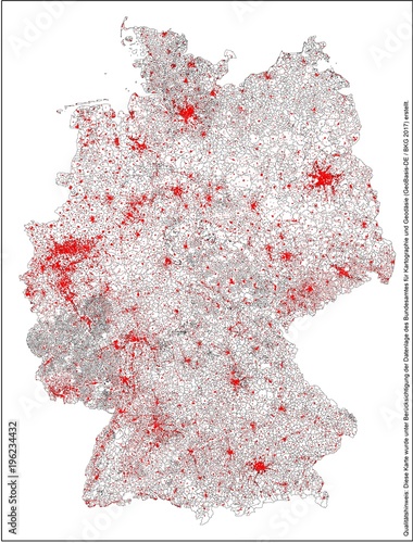 Gemeinde Gemeinden municipality Ort city Landkarte Karte Deutschland hochauflösend map germany high-resolution  photo