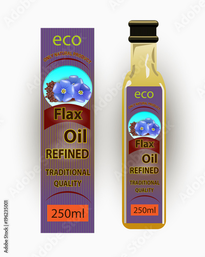 Vector label for refined flaxseed oil